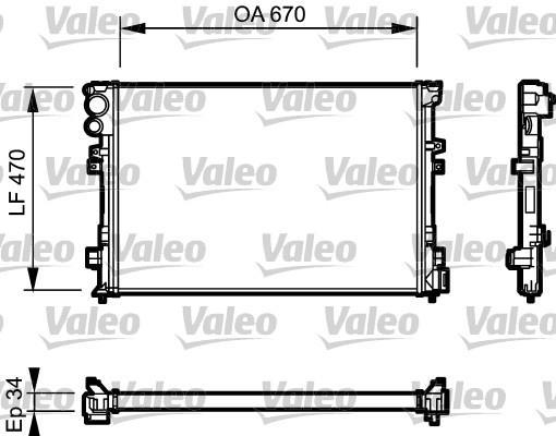 Radiador, refrigeración del motor VALEO ref. 731168