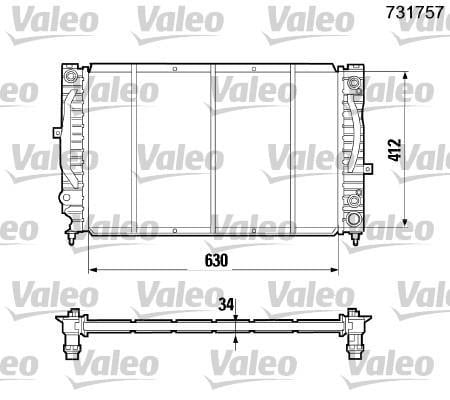 Radiateur moteur (Radiateur de refroidissement) VALEO ref. 731757