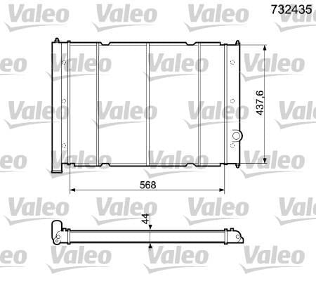 Radiateur moteur (Radiateur de refroidissement) VALEO 732435
