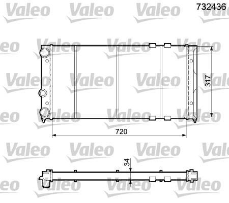 Radiateur moteur (Radiateur de refroidissement) VALEO 732436