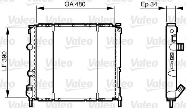 VALEO 732947 Radiatore Raffreddamento Motore In Alluminio - Larghezza 414,5 Mm, Altezza 649 Mm