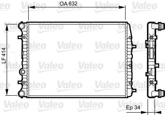 Radiador, refrigeración del motor VALEO ref. 732864