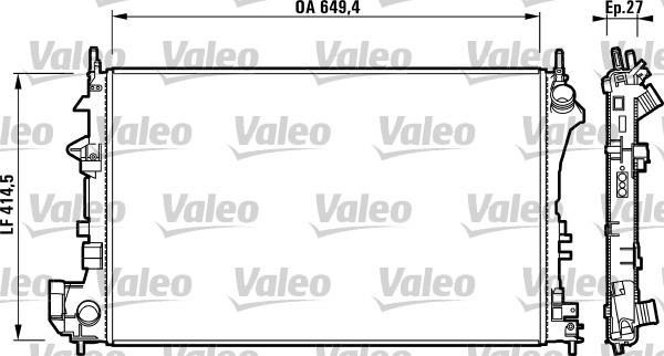 Radiateur moteur (Radiateur de refroidissement) VALEO 732876