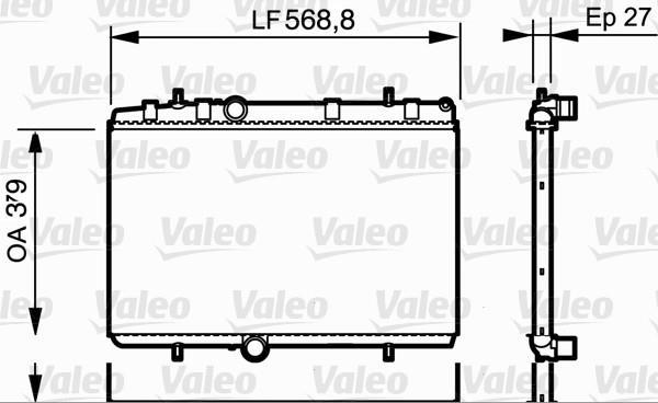 Radiatore, raffreddamento motore VALEO 734338 per Citroen, Peugeot