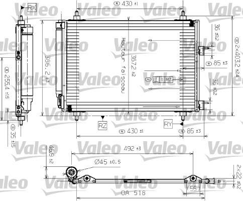Condenseur, climatisation (Radiateur de climatisation) VALEO ref. 817524