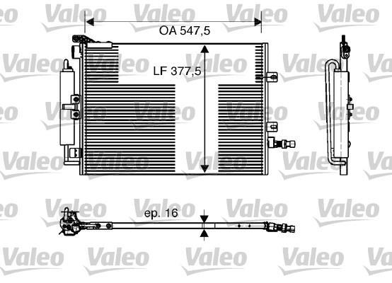 Condenseur, climatisation (Radiateur de climatisation) VALEO 818166