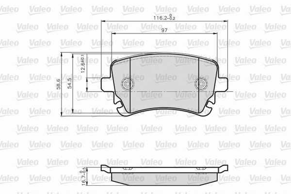 Jeu de 4 plaquettes de frein VALEO ref. 872326