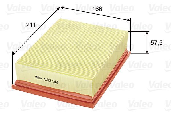 Filtro de aire (de coche) VALEO 585012