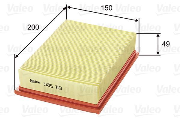 Filtro de ar VALEO 585119