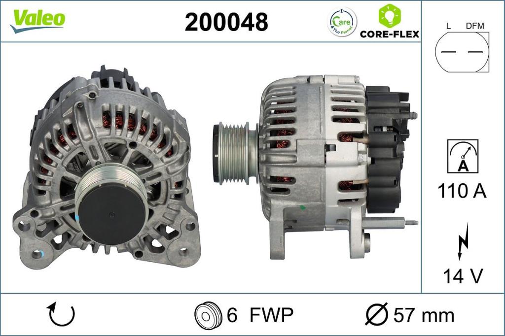Alternateur VALEO ref. 200048