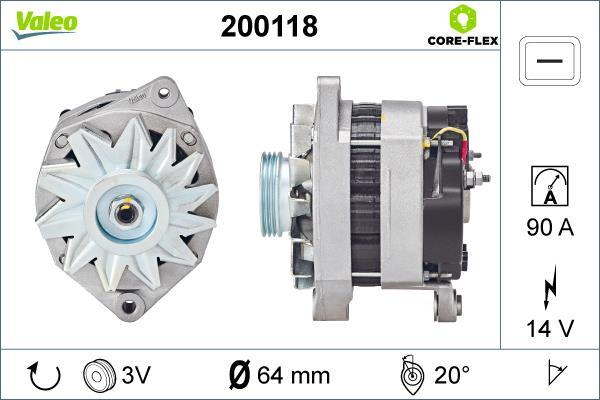 Alternateur VALEO ref. 200118