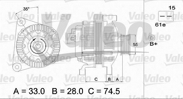 Alternateur VALEO ref. 437116