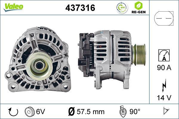Alternateur VALEO ref. 437316