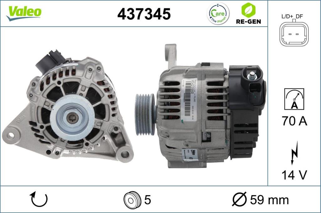 Alternateur VALEO ref. 437345
