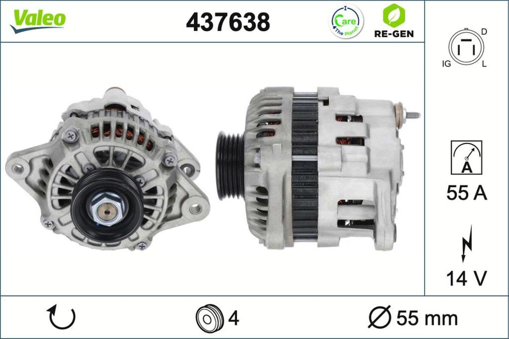 Alternateur VALEO ref. 437638