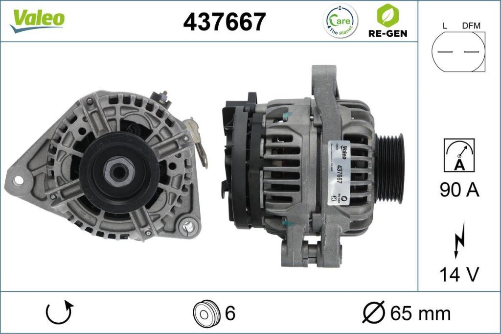 Alternador VALEO ref. 437667