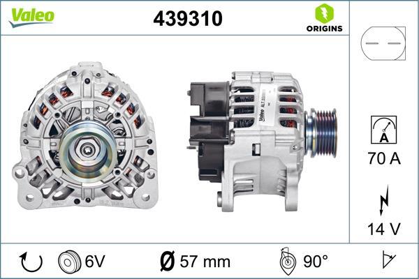 Alternador VALEO ref. 439310