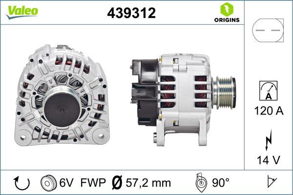 Alternateur VALEO ref. 439312