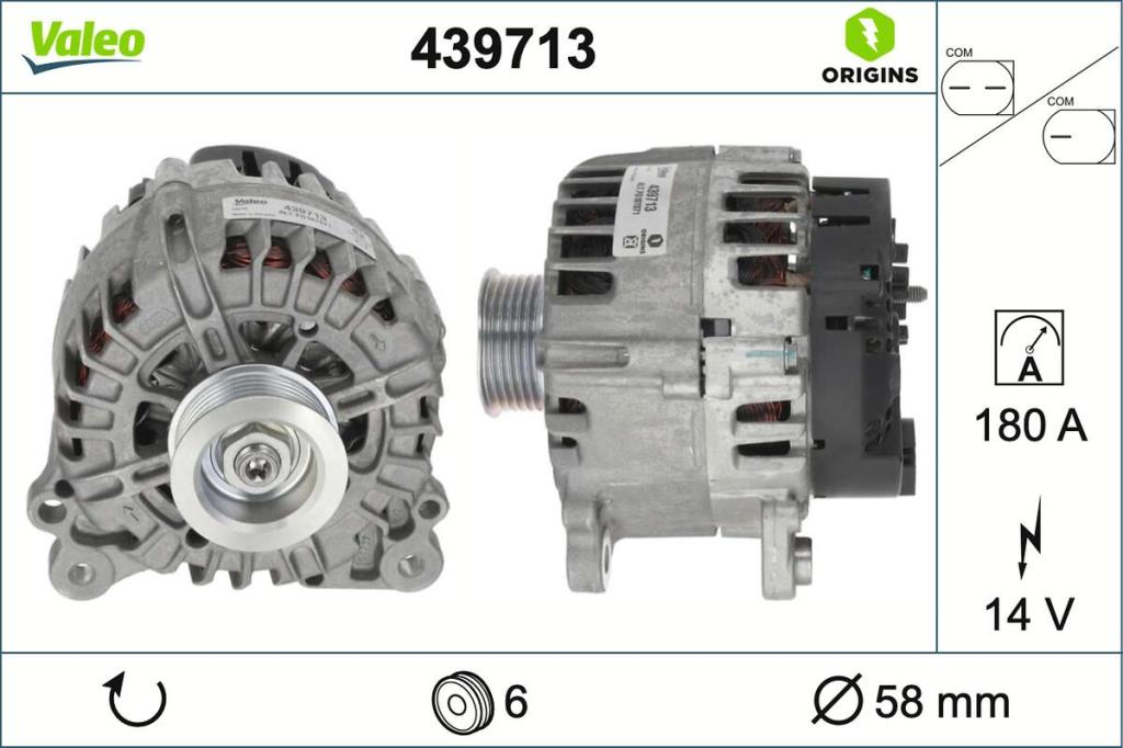 Alternador VALEO ref. 439713