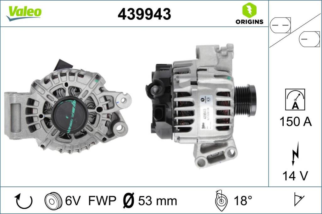 Alternador VALEO ref. 439943