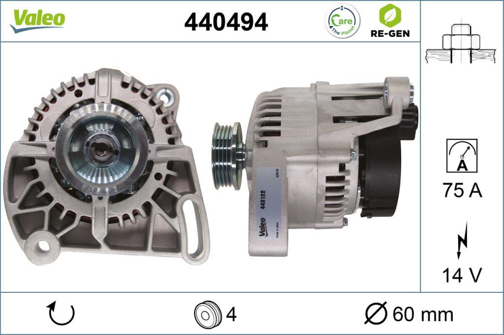 Alternador VALEO ref. 440494