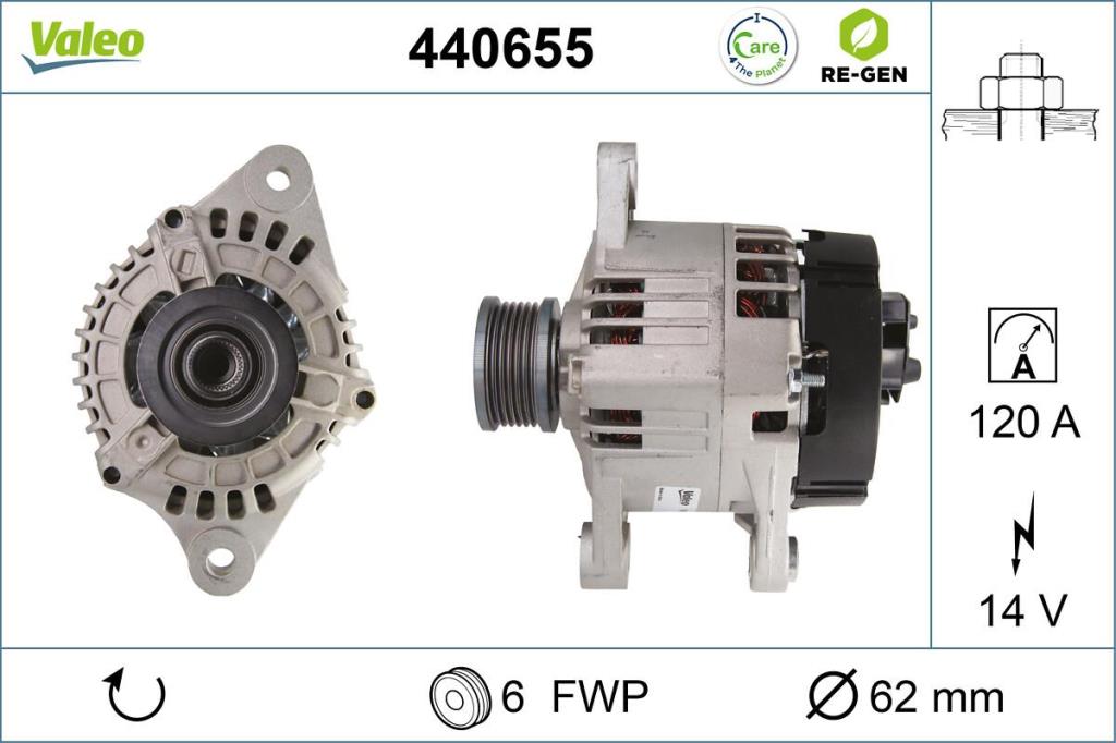 Alternateur VALEO ref. 440655