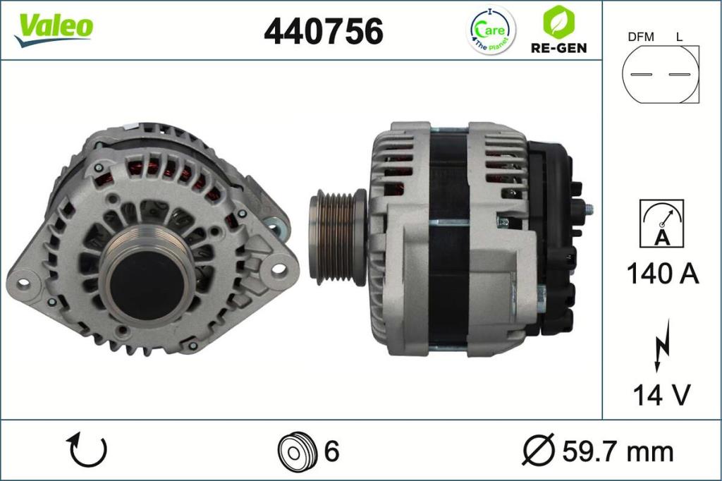 Alternador VALEO ref. 440756