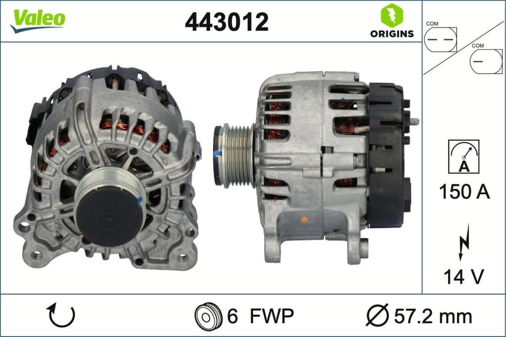 Alternador VALEO ref. 443012