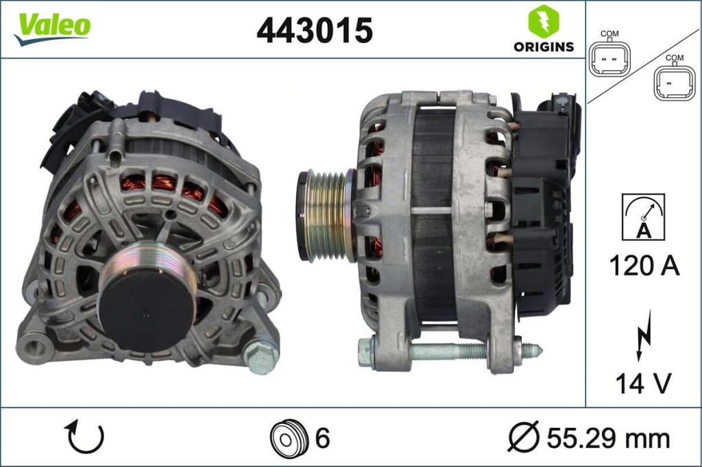 Alternateur VALEO ref. 443015