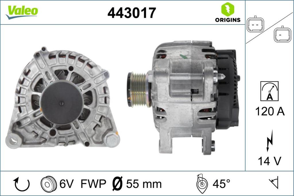 Alternateur VALEO ref. 443017
