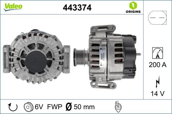 Alternador VALEO ref. 443374