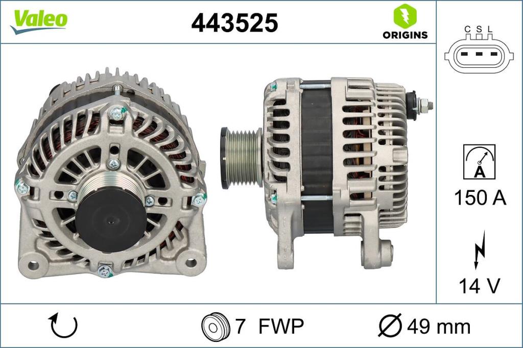 Alternateur VALEO ref. 443525