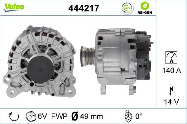 Alternador VALEO ref. 444217