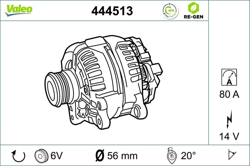 Alternador VALEO ref. 444513