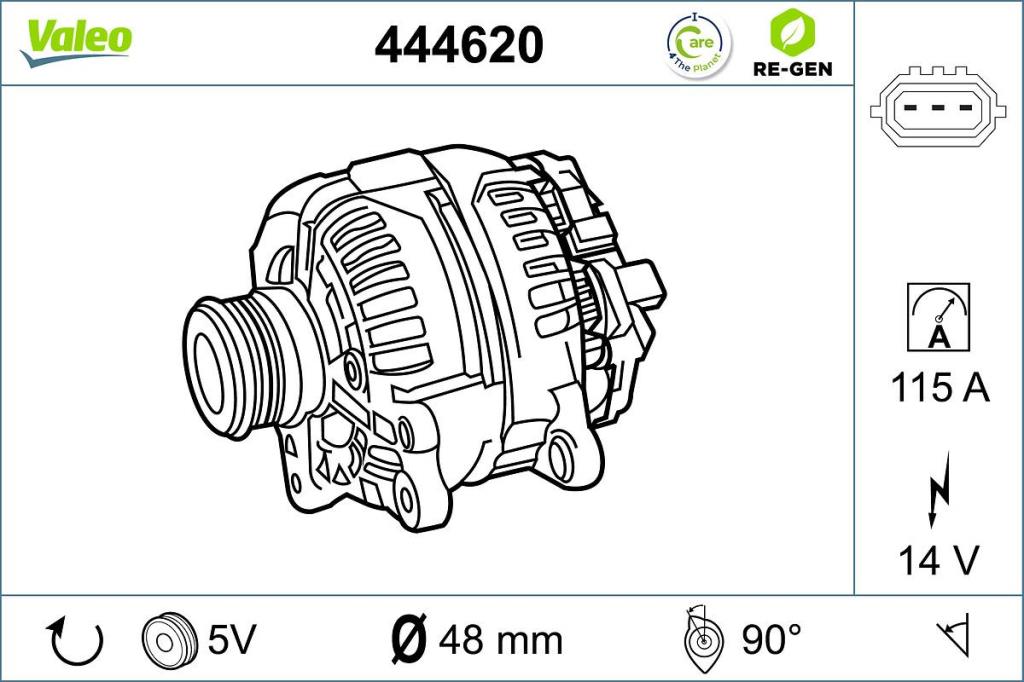 Alternateur VALEO ref. 444620
