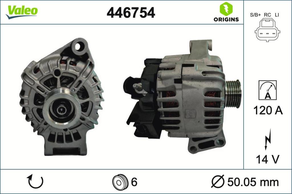 Alternateur VALEO ref. 446754
