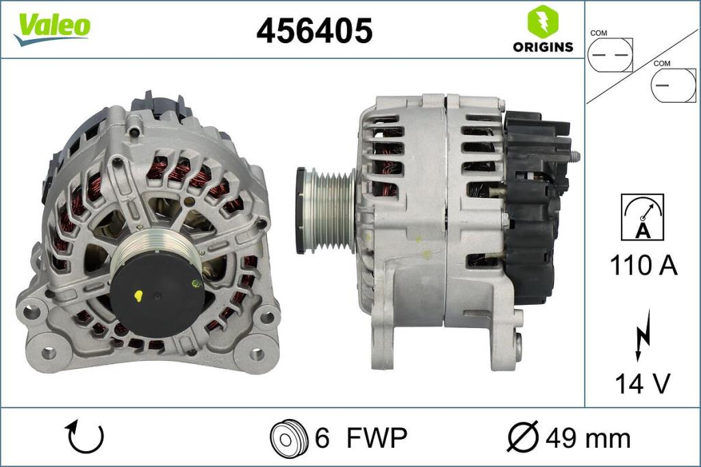 Alternador VALEO ref. 456405