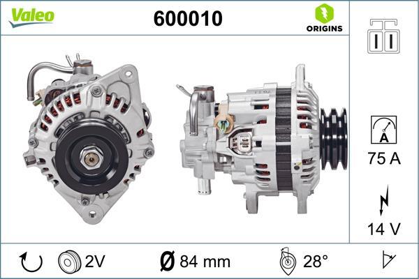 Alternateur VALEO ref. 600010