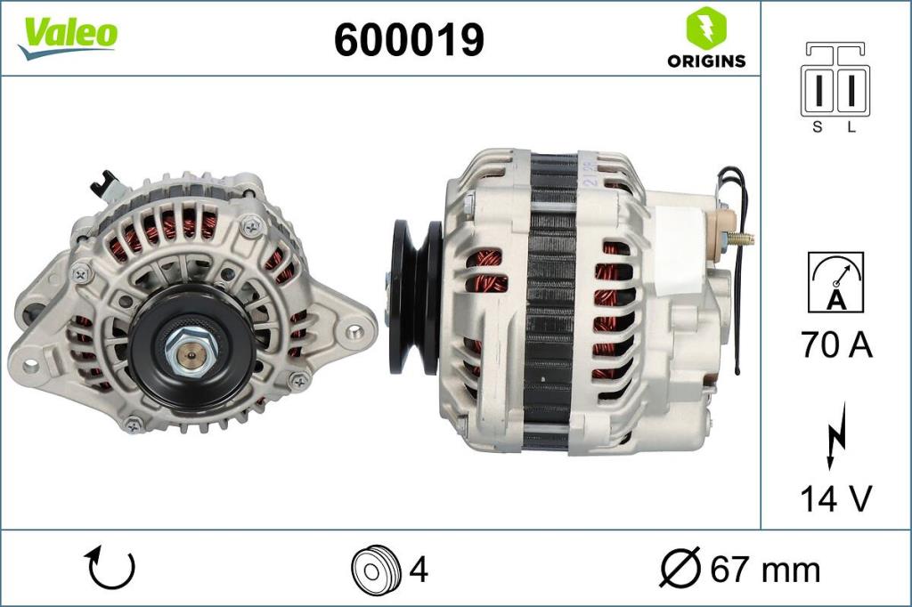 Alternateur VALEO ref. 600019