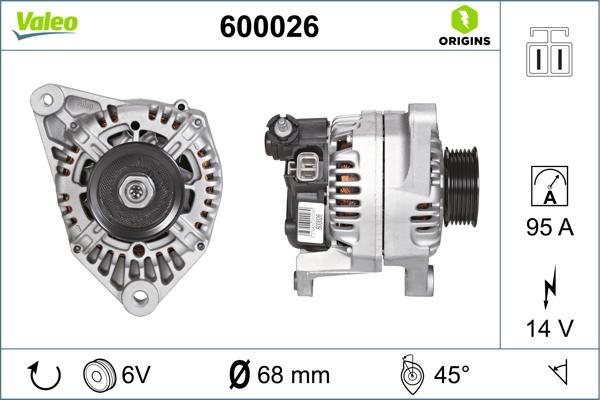 Alternateur VALEO 600026
