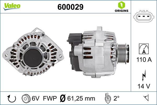 Alternateur VALEO ref. 600029