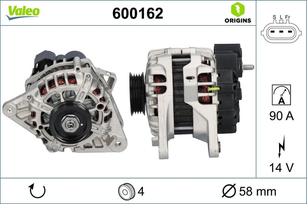 Alternateur VALEO ref. 600162