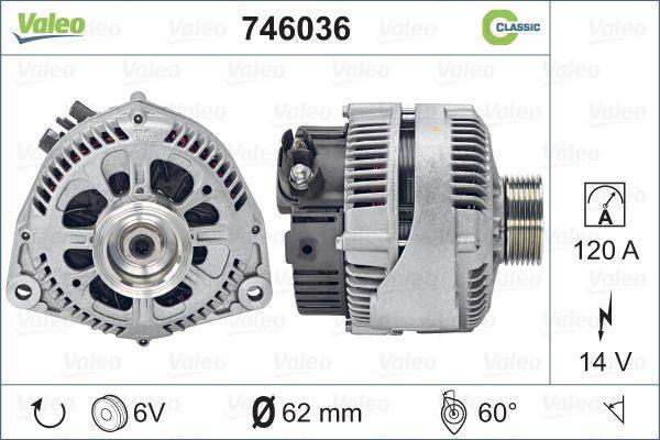Alternador VALEO ref. 746036