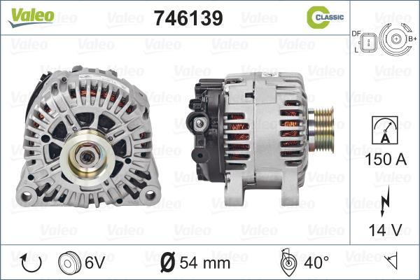 Alternador VALEO ref. 746139