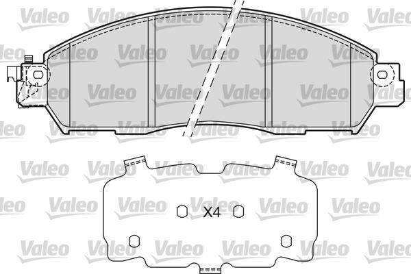 Jeu de 4 plaquettes de frein VALEO ref. 601680