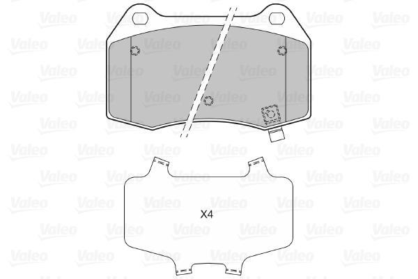 Jeu de 4 plaquettes de frein VALEO ref. 601386