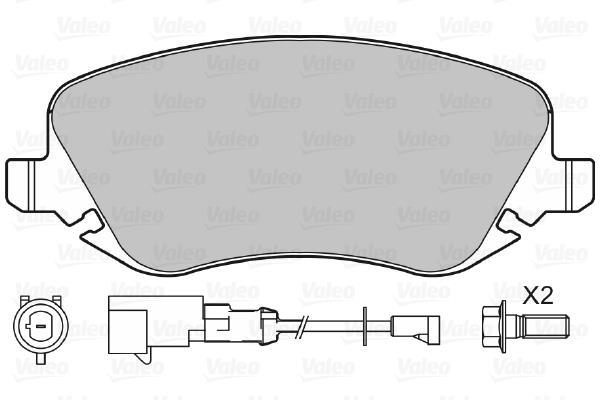 Jeu de 4 plaquettes de frein VALEO ref. 601001