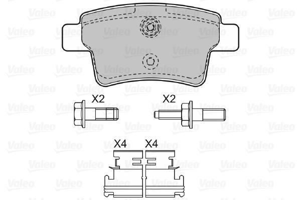 Jeu de 4 plaquettes de frein VALEO ref. 598936