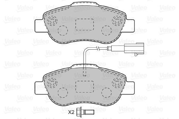 Jeu de 4 plaquettes de frein VALEO ref. 601015