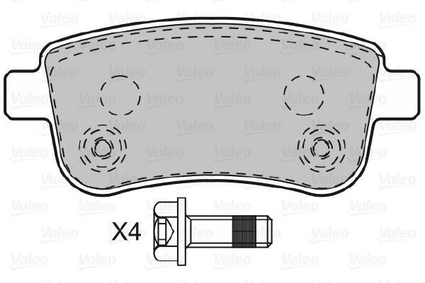 Jeu de 4 plaquettes de frein VALEO ref. 601000